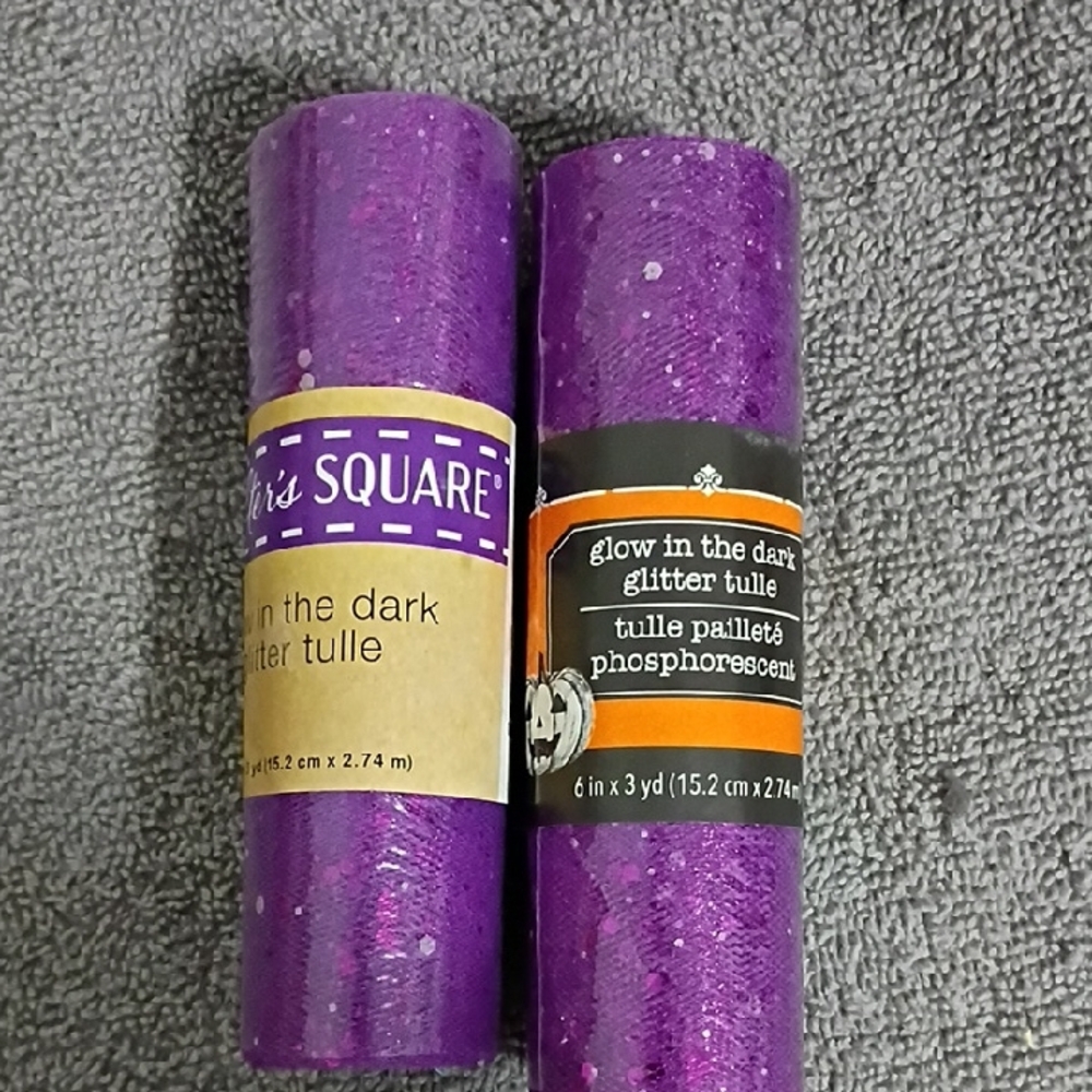 Crafter's Square Purple Glow in the Dark Glitter Tulle